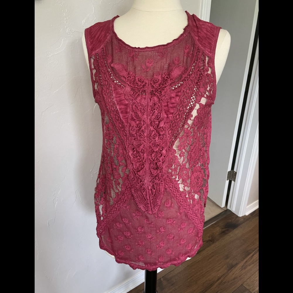 Free People Lace/Crochet Blouse